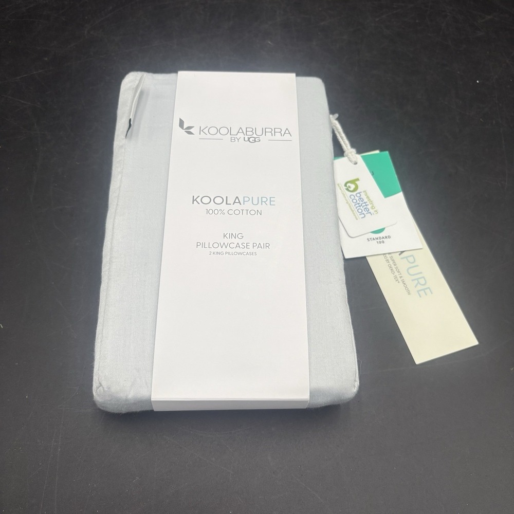 Koolaburra by UGG Koolapure Cotton Standard Pillowcase Pair (2) Light Gray Color